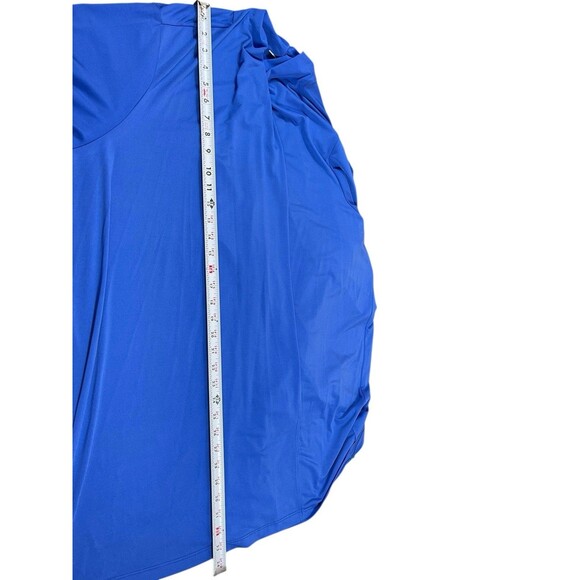 Susan Graver Women’s 3X Liquid Knit Stretch Open Front Cardigan Royal Blue Top - Picture 8 of 13